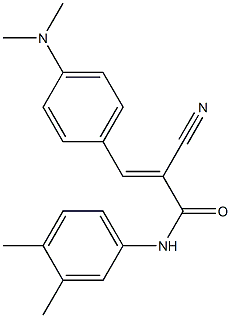 2-cyano-3-[4-(dimethylamino)phenyl]-N-(3,4-dimethylphenyl)acrylamide Struktur