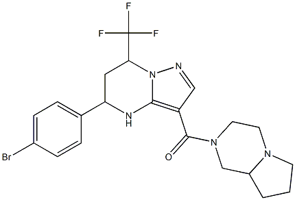 5-(4-bromophenyl)-3-(hexahydropyrrolo[1,2-a]pyrazin-2(1H)-ylcarbonyl)-7-(trifluoromethyl)-4,5,6,7-tetrahydropyrazolo[1,5-a]pyrimidine Struktur