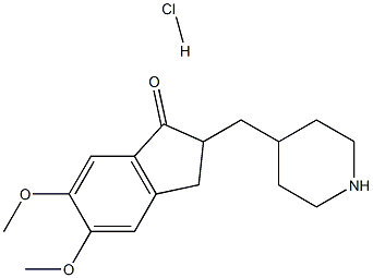 2,3-Dihydro-5,6-dimethoxy-2-[(4-piperidinyl)methyl]-1H-inden-1-one.HCl Struktur