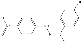 1-(4-hydroxyphenyl)-1-ethanone N-(4-nitrophenyl)hydrazone Struktur