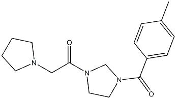 1-[3-(4-methylbenzoyl)-1-imidazolidinyl]-2-(1-pyrrolidinyl)-1-ethanone Struktur