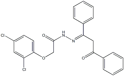 2-(2,4-dichlorophenoxy)-N'-[(Z)-3-oxo-1,3-diphenylpropylidene]acetohydrazide Struktur