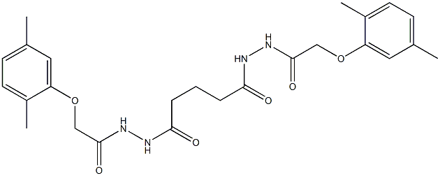 2-(2,5-dimethylphenoxy)-N'-(5-{2-[2-(2,5-dimethylphenoxy)acetyl]hydrazino}-5-oxopentanoyl)acetohydrazide Struktur