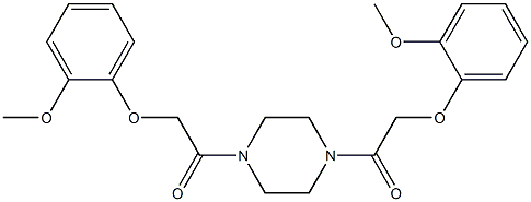 2-(2-methoxyphenoxy)-1-{4-[2-(2-methoxyphenoxy)acetyl]-1-piperazinyl}-1-ethanone Struktur