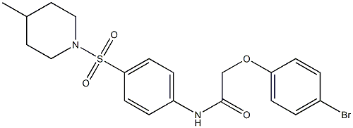 2-(4-bromophenoxy)-N-{4-[(4-methyl-1-piperidinyl)sulfonyl]phenyl}acetamide Struktur