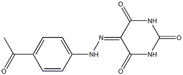 2,4,5,6(1H,3H)-pyrimidinetetrone 5-[N-(4-acetylphenyl)hydrazone] Struktur