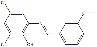 2,4-dichloro-6-[(E)-2-(3-methoxyphenyl)diazenyl]phenol Struktur