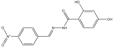 2,4-dihydroxy-N'-[(E)-(4-nitrophenyl)methylidene]benzohydrazide Struktur