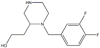 2-[1-(3,4-difluorobenzyl)-2-piperazinyl]-1-ethanol Struktur