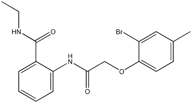 2-{[2-(2-bromo-4-methylphenoxy)acetyl]amino}-N-ethylbenzamide Struktur