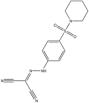 2-{2-[4-(1-piperidinylsulfonyl)phenyl]hydrazono}malononitrile Struktur