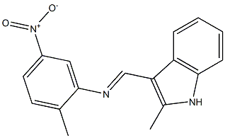 N-[(E)-(2-methyl-1H-indol-3-yl)methylidene]-N-(2-methyl-5-nitrophenyl)amine Struktur