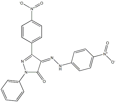 3-(4-nitrophenyl)-1-phenyl-1H-pyrazole-4,5-dione 4-[N-(4-nitrophenyl)hydrazone] Struktur