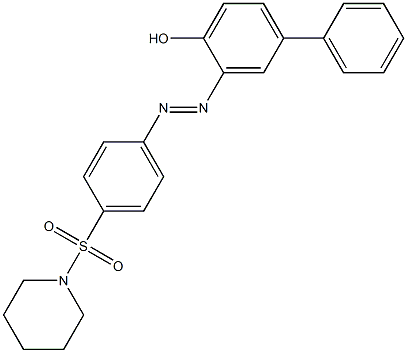 3-{(E)-2-[4-(1-piperidinylsulfonyl)phenyl]diazenyl}[1,1'-biphenyl]-4-ol Struktur