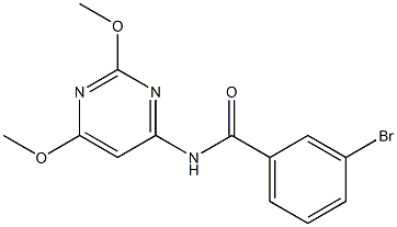 3-bromo-N-(2,6-dimethoxy-4-pyrimidinyl)benzamide Struktur