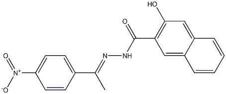 3-hydroxy-N'-[(E)-1-(4-nitrophenyl)ethylidene]-2-naphthohydrazide Struktur