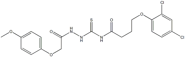 4-(2,4-dichlorophenoxy)-N-({2-[2-(4-methoxyphenoxy)acetyl]hydrazino}carbothioyl)butanamide Struktur