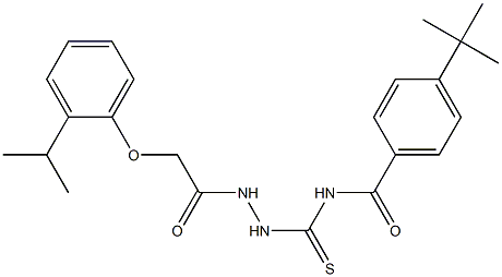 4-(tert-butyl)-N-({2-[2-(2-isopropylphenoxy)acetyl]hydrazino}carbothioyl)benzamide Struktur