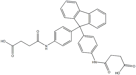 4-[4-(9-{4-[(4-hydroxy-4-oxobutanoyl)amino]phenyl}-9H-fluoren-9-yl)anilino]-4-oxobutanoic acid Struktur