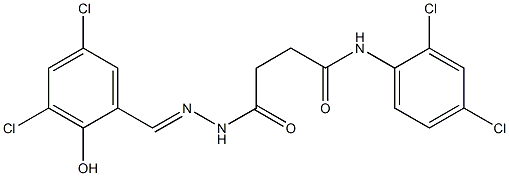 4-{2-[(E)-(3,5-dichloro-2-hydroxyphenyl)methylidene]hydrazino}-N-(2,4-dichlorophenyl)-4-oxobutanamide Struktur