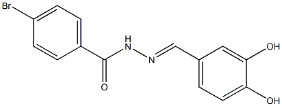 4-bromo-N'-[(E)-(3,4-dihydroxyphenyl)methylidene]benzohydrazide Struktur