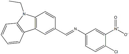 N-(4-chloro-3-nitrophenyl)-N-[(E)-(9-ethyl-9H-carbazol-3-yl)methylidene]amine Struktur