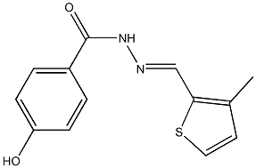 4-hydroxy-N'-[(E)-(3-methyl-2-thienyl)methylidene]benzohydrazide Struktur