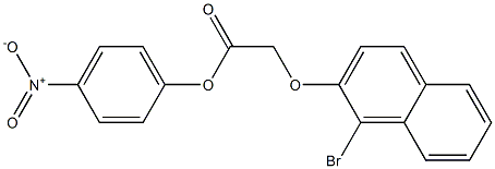 4-nitrophenyl 2-[(1-bromo-2-naphthyl)oxy]acetate Struktur