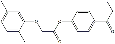 4-propionylphenyl 2-(2,5-dimethylphenoxy)acetate Struktur