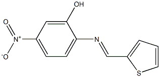 5-nitro-2-{[(E)-2-thienylmethylidene]amino}phenol Struktur