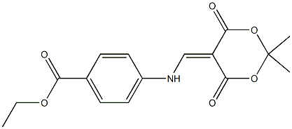 ethyl 4-{[(2,2-dimethyl-4,6-dioxo-1,3-dioxan-5-ylidene)methyl]amino}benzoate Struktur