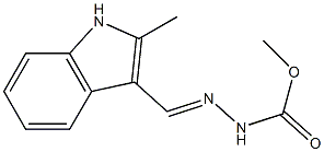 methyl 2-[(E)-(2-methyl-1H-indol-3-yl)methylidene]-1-hydrazinecarboxylate Struktur