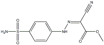 methyl 2-{(Z)-2-[4-(aminosulfonyl)phenyl]hydrazono}-2-cyanoacetate Struktur