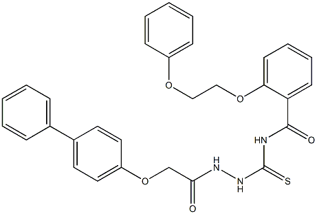 N-({2-[2-([1,1'-biphenyl]-4-yloxy)acetyl]hydrazino}carbothioyl)-2-(2-phenoxyethoxy)benzamide Struktur