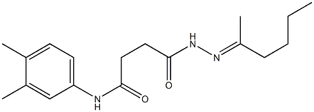 N-(3,4-dimethylphenyl)-4-{2-[(E)-1-methylpentylidene]hydrazino}-4-oxobutanamide Struktur