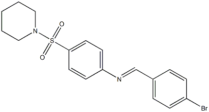 N-[(E)-(4-bromophenyl)methylidene]-N-[4-(1-piperidinylsulfonyl)phenyl]amine Struktur