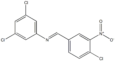 3,5-dichloro-N-[(E)-(4-chloro-3-nitrophenyl)methylidene]aniline Struktur