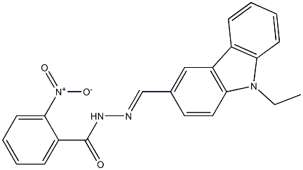 N'-[(E)-(9-ethyl-9H-carbazol-3-yl)methylidene]-2-nitrobenzohydrazide Struktur