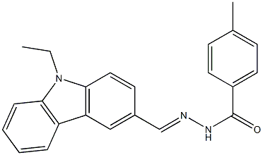 N'-[(E)-(9-ethyl-9H-carbazol-3-yl)methylidene]-4-methylbenzohydrazide Struktur