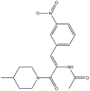 N-[(Z)-1-[(4-methyl-1-piperidinyl)carbonyl]-2-(3-nitrophenyl)ethenyl]acetamide Struktur