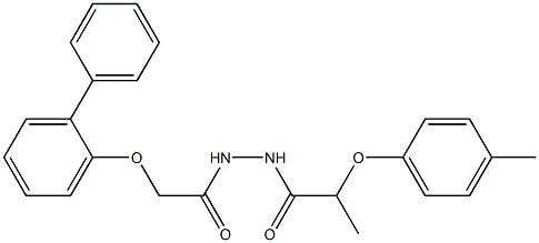 N'-[2-([1,1'-biphenyl]-2-yloxy)acetyl]-2-(4-methylphenoxy)propanohydrazide Struktur