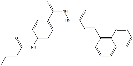 N-[4-({2-[(E)-3-(1-naphthyl)-2-propenoyl]hydrazino}carbonyl)phenyl]butanamide Struktur