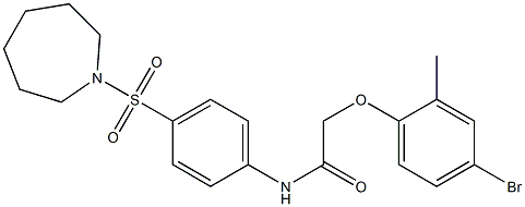 N-[4-(1-azepanylsulfonyl)phenyl]-2-(4-bromo-2-methylphenoxy)acetamide Struktur