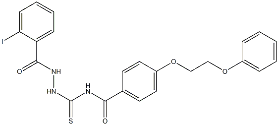 N-{[2-(2-iodobenzoyl)hydrazino]carbothioyl}-4-(2-phenoxyethoxy)benzamide Struktur