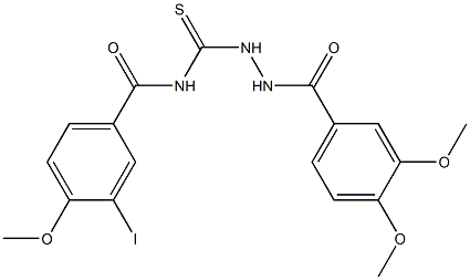 N-{[2-(3,4-dimethoxybenzoyl)hydrazino]carbothioyl}-3-iodo-4-methoxybenzamide Struktur