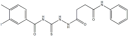 N-{[2-(4-anilino-4-oxobutanoyl)hydrazino]carbothioyl}-3-iodo-4-methylbenzamide Struktur