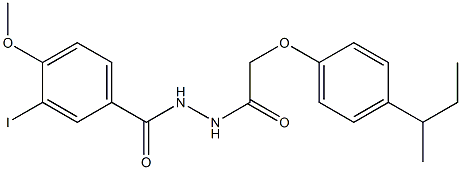 N'-{2-[4-(sec-butyl)phenoxy]acetyl}-3-iodo-4-methoxybenzohydrazide Struktur