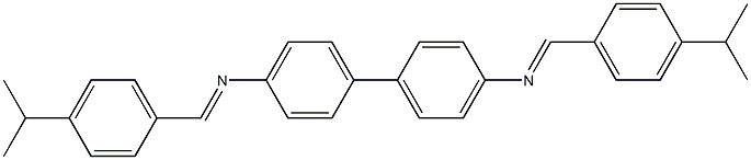 N-[(E)-(4-isopropylphenyl)methylidene]-N-(4'-{[(E)-(4-isopropylphenyl)methylidene]amino}[1,1'-biphenyl]-4-yl)amine Struktur