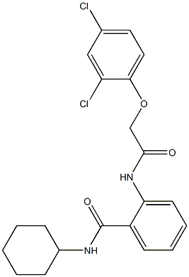 N-cyclohexyl-2-{[2-(2,4-dichlorophenoxy)acetyl]amino}benzamide Struktur