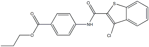 propyl 4-{[(3-chloro-1-benzothiophen-2-yl)carbonyl]amino}benzoate Struktur